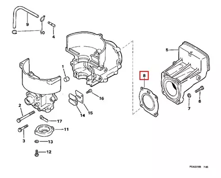 Sylinterikannen Tiiviste/Cylinder Head Gasket Evinrude/Johnson 2-3hv - Varaosat ja lisävarusteet - 51024 - 1