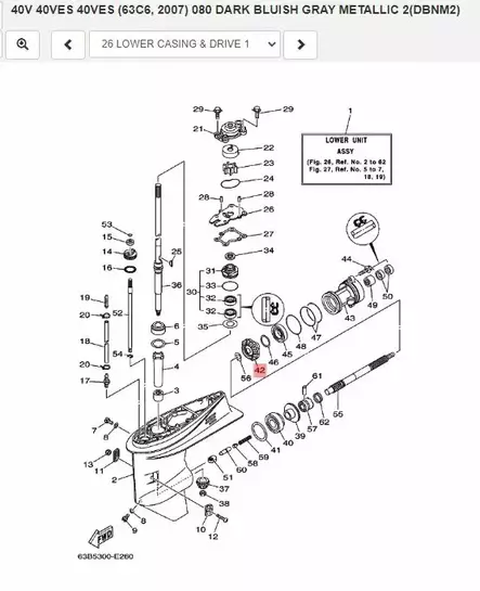 Takaratas/Gear 2 (24T) Yamaha F40A F50A - Yamaha muut - 38364 - 2