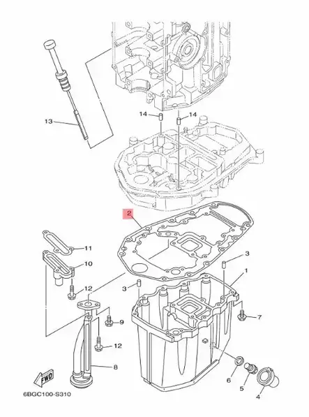 Tiiviste/Gasket Oil Pan Yamaha F30/F40 4-Tahti - Yamaha muut - 34484 - 2