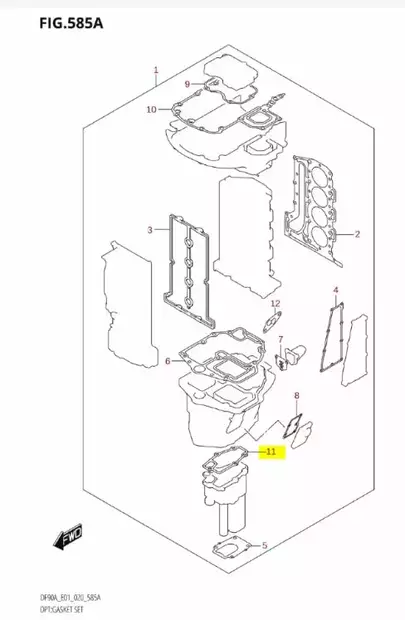 Tiiviste Pakoputki/Gasket Exhaust Tube Suzuki DF70A-DF100B - Suzuki osat perämoottorille - 42984 - 2