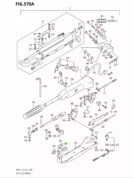 Trimmikatkaisin(Kahvaohjaus)/Switch Trim Suzuki DF25-DF140 - Suzuki osat perämoottorille - 42834 - 2