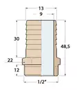 LETKULIITIN 1/2'x13MM, PRONSSIA - Veneen LVI - M9515015004 - 3
