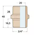 TUPLANIPPA ULKOKIERTEILLÄ 3/4', PRONSSIA - Veneen LVI - M9515015424 - 3