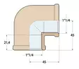 KULMA 90° PRONSSI 1'1/4 NAARAS/NAARAS - Läpiviennit, letkuliitos ja sulkuhanat - M9515015204 - 3