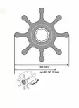 Siipipyörä F7B Pumppuun 09-1028BT-1 Rihlattu (VOLVO 21951356) - Sisäperämoottorin Jäähdytys - 34054 - 2