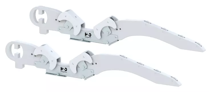 H2O KÄÄNTYVÄT KIINNITYSVARRET 10’’ KOVAPOHJAISELLE VENEELLE, VALK. - Veneen kansihelat - M9519037904 - 1