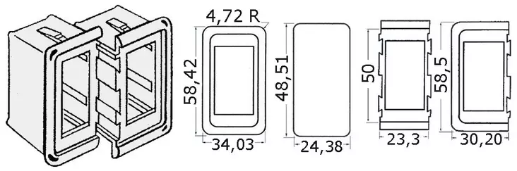 Katkaisija pidike päädyt (vas/oik) - Venesähkön asennustarvikkeet - D123684 - 1