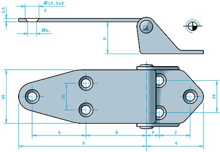 LUUKKUSARANA RUOST. - Veneen lukot ja saranat - M9516004004 - 1