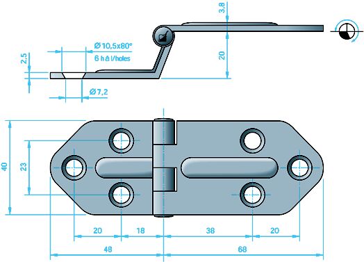 LUUKKUSARANA RUOSTUMATON TERÄS - Veneen lukot ja saranat - M9516003104 - 1