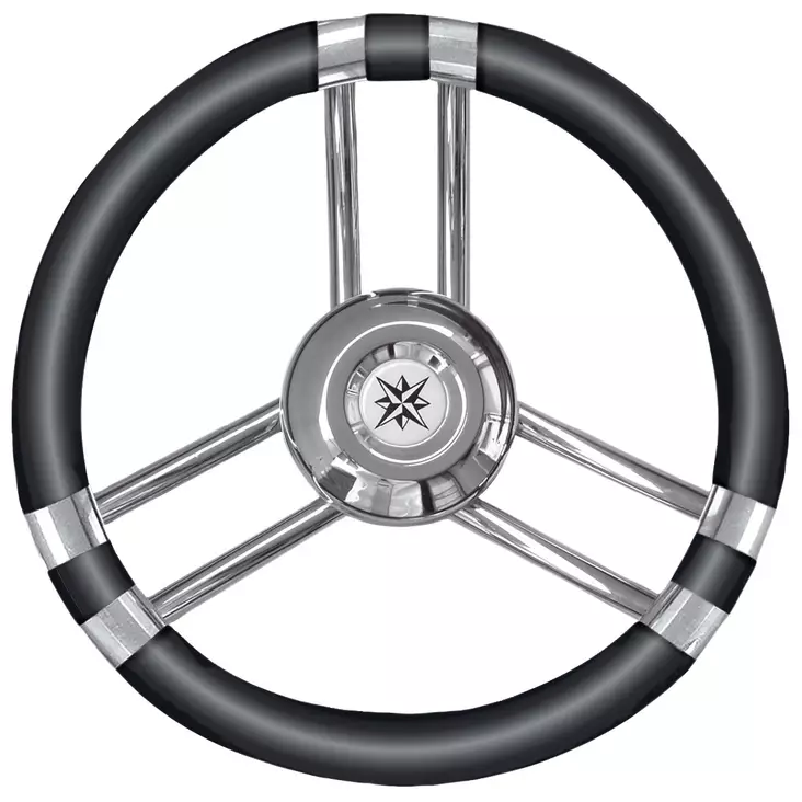 Osculati Steer.wheel C SS/black 350mm - Ohjaustarvikkeet - D239984 - 1