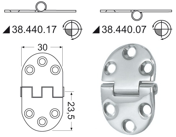 SS Sarana 47x30mm - Saranat veneisiin - D124684 - 1