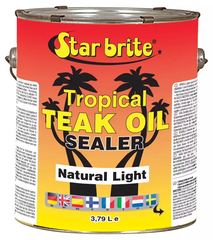 Star brite Tropical Teak Oil/Sealer Natur.gall. 3,79 L Teak tropik.öljy - Öljytarvikkeet veneisiin - D259524 - 1