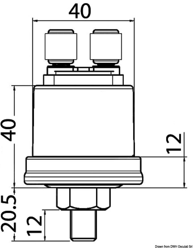 VDO oil pressure bulb 10 bar 1/8"-27 NPT grounded poles - Huolto- ja tarkistusluukut veneisiin - D355394 - 1
