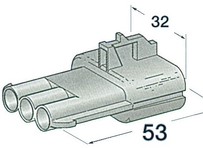 Vesitiivis sähköliitin 3johto uros - Venesähkön asennustarvikkeet - D134964 - 1