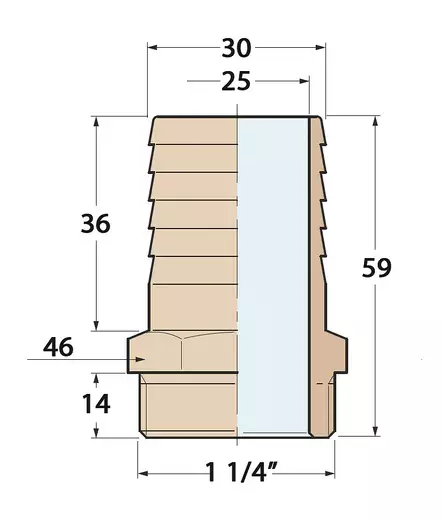 LETKULIITIN 1'1/4x30MM PRONSSI - Veneen LVI - M9515015035 - 2