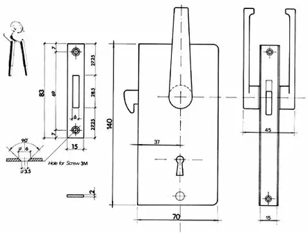 LIUKUOVEN LUKKO - Veneen lukot ja saranat - M9516031165 - 2