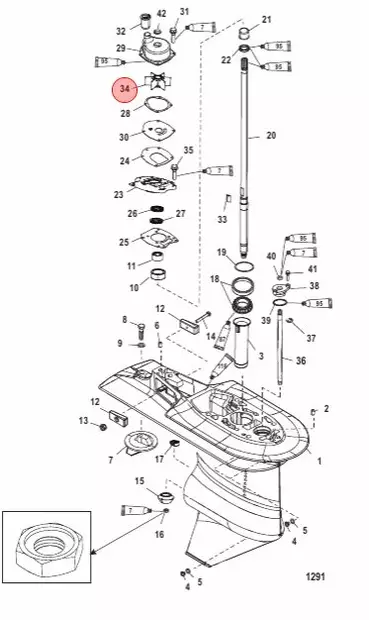 Siipipyörä ALPHA 1 GEN2/MERCURY 40-250HV 2-4T (43026T2) - Mercury/Mercruiser osat - 33635 - 2