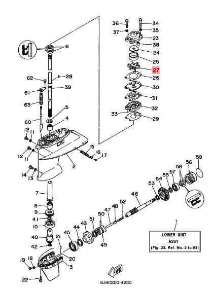 Siipipyörä Yamaha 40G 40Q - Yamaha siipipyörät - 25255 - 2