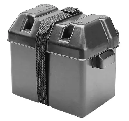 Akkukotelo+kiristyshihna isokoko. 34,3x19,4x22,9cm - Akkutarvikkeet veneisiin - D498095 - 1