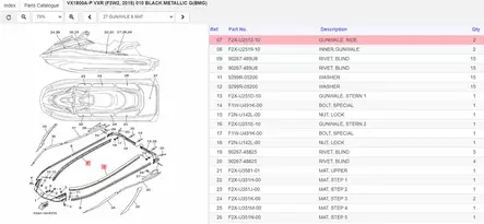 Gunwale Side Yamaha Vesijetti VX1800 GP1800 VC1800 VX1050 - Vesijettiosat ja tarvikkeet - 41415 - 2