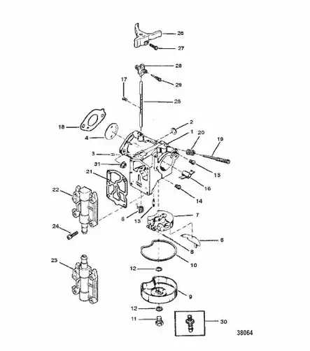 Kaasuttimen Gasket Set Mercury/Mariner 30-45hv 2-T (4-Cyl.) - Mercury/Mercruiser osat - 40295 - 2
