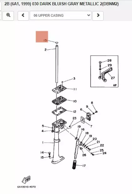 O-Rengas/O-Ring Drive Shaft Cover Pipe Yamaha 2B 2C - Yamaha muut - 17385 - 2