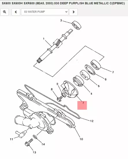 Siipipyörä/Impeller Yamaha Kelkka SX600 - Varaosat ja lisävarusteet - 32875 - 2