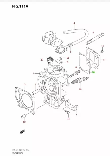 Sylinterin kannentiiviste/Gasket Cylinder Head Cover Suzuki DF4 DF5 DF6 - Suzuki osat perämoottorille - 38985 - 2