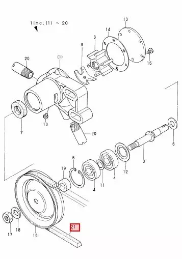 Yanmar V-Belt HM23 Vesipumpun hihna 2QM15/YSE12/YSB12 - Yanmar moottorin alkuperäisosat - 34785 - 2