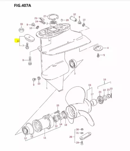 Anodi/Anode (Sinkki) Suzuki DT5-DT15 DF9.9 DF15 - Suzuki osat perämoottorille - 43595 - 2