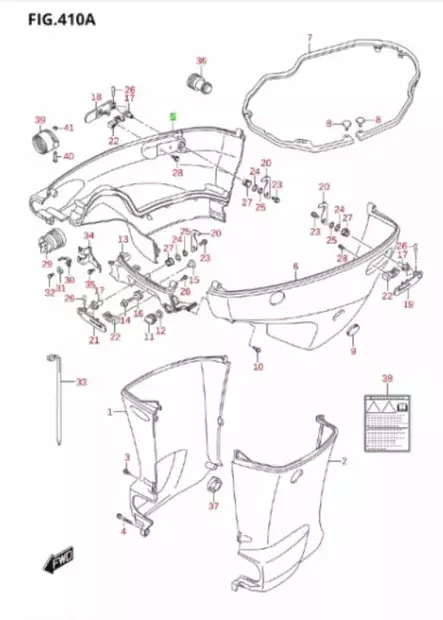Cover, side bb DF150-200/K17- - Suzuki osat perämoottorille - 37545 - 1