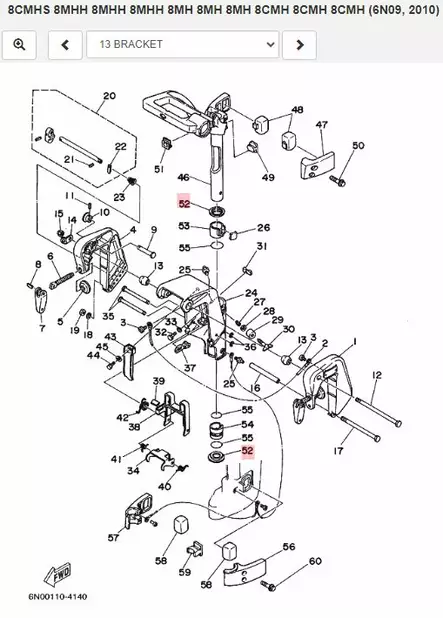 Hela/Washer Thrust Yamaha 6C/D 8C Bracket - Yamaha muut - 16105 - 2