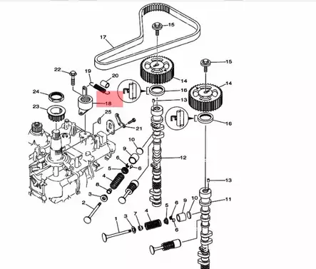Jakohihnan kiristin / Tensioner assy - Yamaha osat perämoottoreille - 24345 - 2