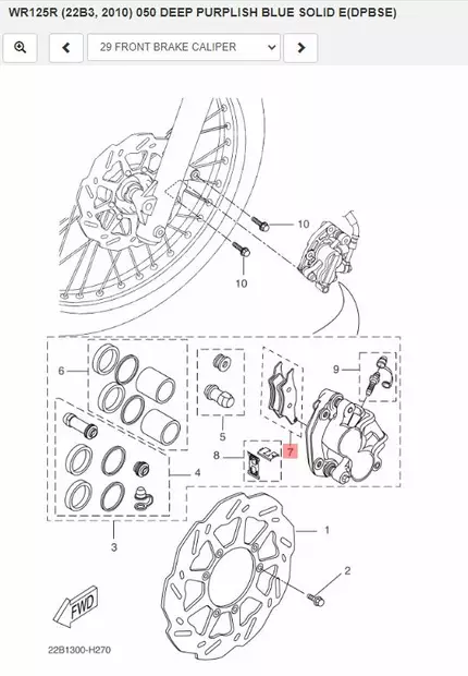 Jarrupalat Etu/Pad Caliper 2 Yamaha Moto WR125R - Yamaha Moto - 21895 - 2