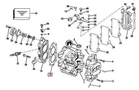 Kannentiiviste/Gasket Cylinder Head Evinrude/Johnson 5-8hv 0325273 - Evinrude/Johnson osat perämoottoreille - 51075 - 1