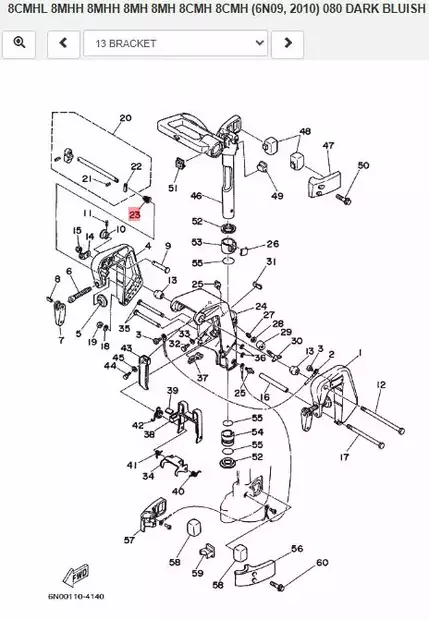 Kartiojousi/Spring Conical (6G1) (Bracket) Yamaha 6C/D 8C 40X 2-Tahti - Yamaha muut - 7135 - 2