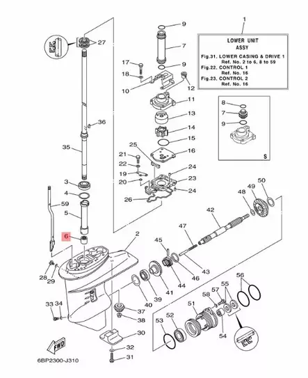 Laakeri/Bearing Drive Shaft Yamaha 20-30hv - Yamaha muut - 13255 - 2
