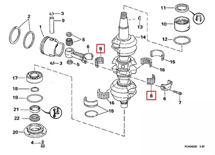 Laakeri Kampiakseli/Kit Ay Bearing 20-75 Evinrude/Johnson - Evinrude/Johnson osat perämoottoreille - 50995 - 1