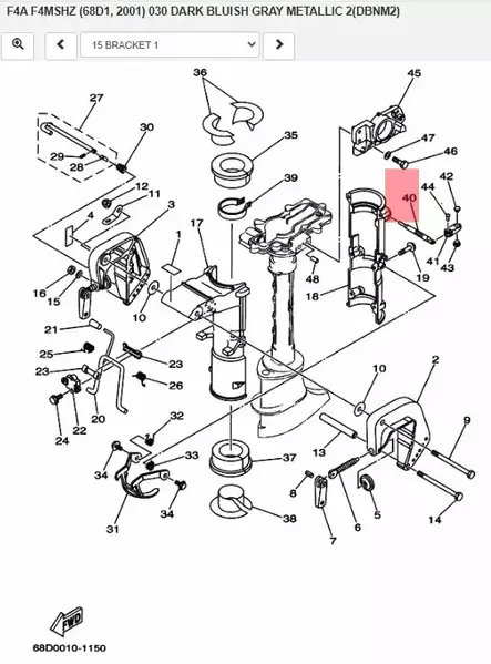 Lukitusruuvi/Screw Friction Piece Yamaha 3A 4AC F4A/B F5A F6C - Yamaha muut - 27515 - 2