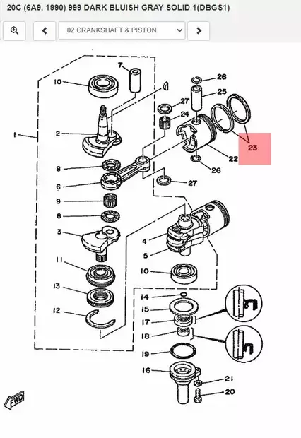 Männänrenkaat/Piston Ring Set STD Yamaha 20C 25D - Yamaha muut - 37435 - 2
