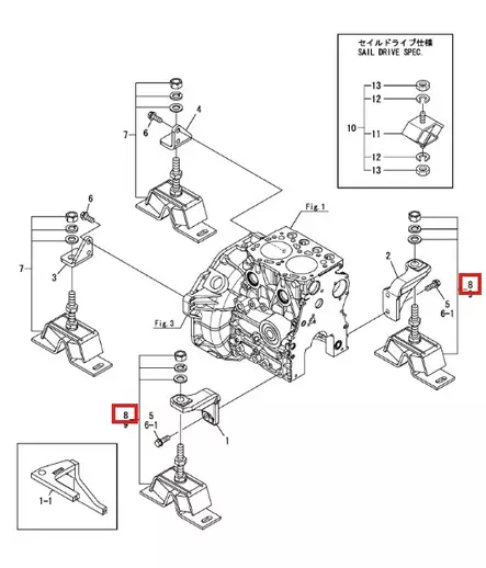 Moottorityyny/Mount Flexible 100kg Yanmar - Yanmar moottorin alkuperäisosat - 50475 - 2