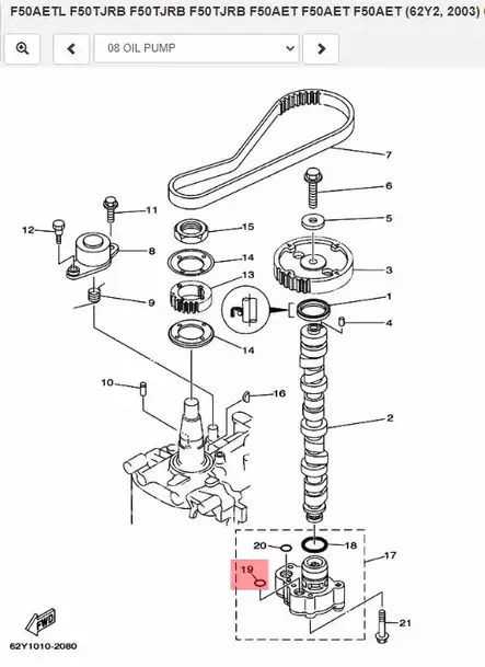 O-Rengas (62Y) Öljypumppu/O-Ring Oil Pump Yamaha - Yamaha muut - 36135 - 2