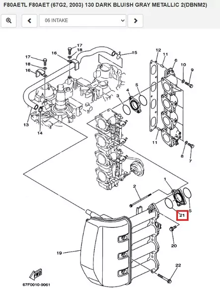 O-Rengas Imusarja/O-Ring Intake Yamaha F80A F100A/B/C - Yamaha varaosat - 52665 - 1