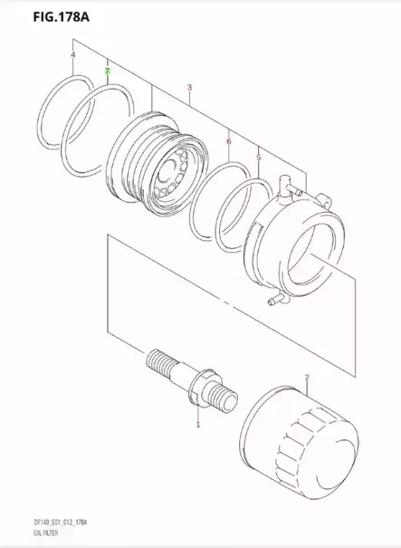 O-Rengas Öljynsuodatin/O-Ring Suzuki DF140 - Suzuki osat perämoottorille - 38215 - 2