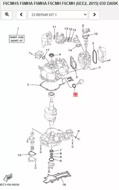 O-Rengas Öljyntäyttötikulle/O-Ring Yamaha F4B F5A F6C - Yamaha muut - 33415 - 2