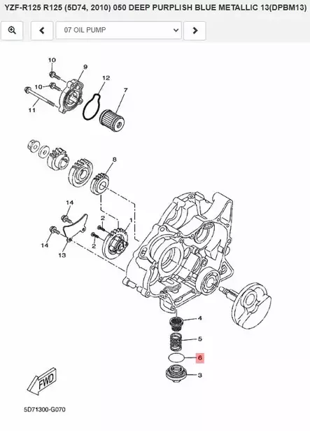 O-Rengas Öljyproppuun/O-Ring Yamaha Moto WR125R YZF-R125 - Yamaha Moto - 26685 - 2