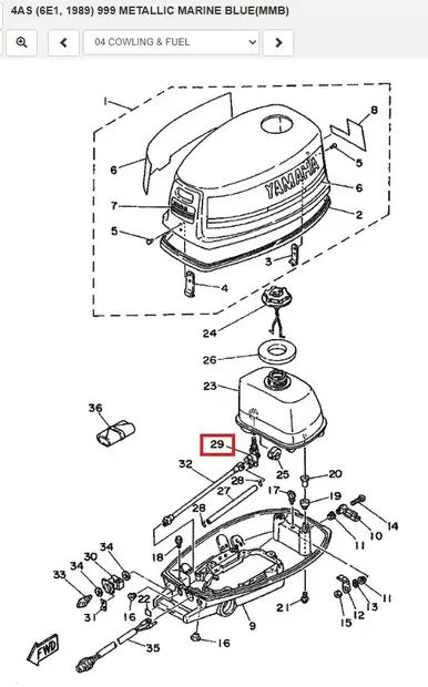 Polttoainehana/Fuel Cock Assy Yamaha 4AC 4AS 5C 5CS - Yamaha osat perämoottoreille - 51085 - 1