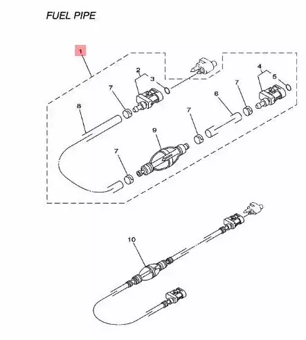 Polttoaineletkupaketti 6mm YAMAHA 4-70 HV - Yamaha muut - 42305 - 2
