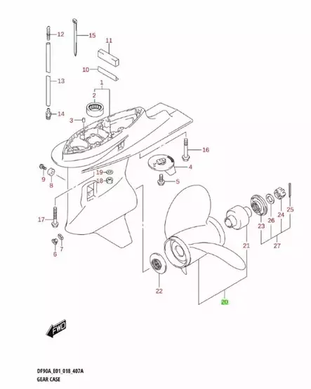 Potkuri/Propeller Suzuki (3x13.75x17 Black) DF50-DF100 - Potkurit - 37125 - 2