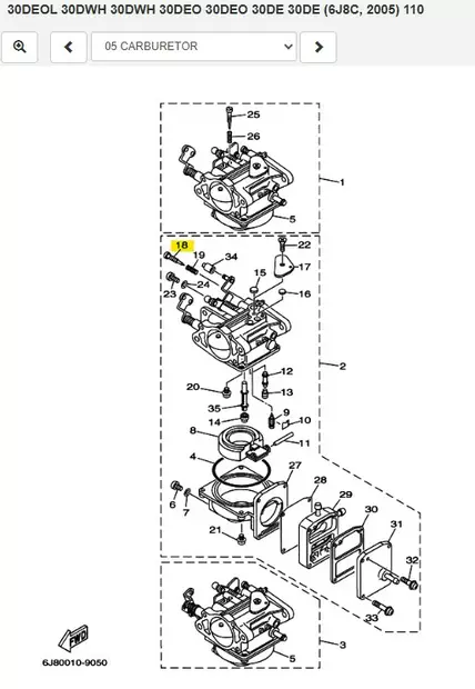 Seosruuvi/Screw Pilot Carburetor Yamaha 25J 30D - Varaosat ja lisävarusteet - 50405 - 1